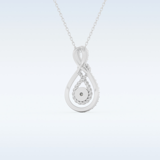 0.11 TCW Round Cut Pear With Multi Stone Moissanite Solitaire Necklace in 14K/18K Gold