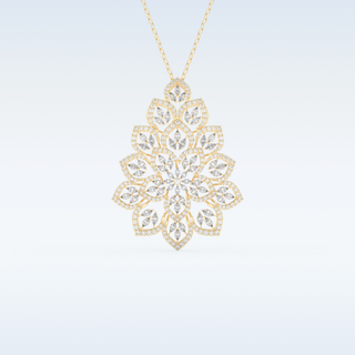 0.506 TCW Round Cut Floral Moissanite Solitaire Necklace in 14K/18K Gold