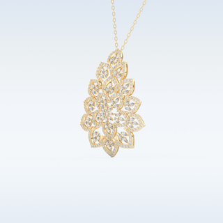 0.506 TCW Round Cut Floral Moissanite Solitaire Necklace in 14K/18K Gold