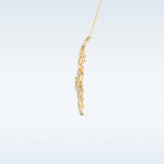 0.506 TCW Round Cut Floral Moissanite Solitaire Necklace in 14K/18K Gold