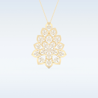 0.506 TCW Round Cut Floral Moissanite Solitaire Necklace in 14K/18K Gold