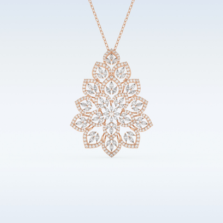 0.506 TCW Round Cut Floral Moissanite Solitaire Necklace in 14K/18K Gold