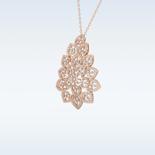 0.506 TCW Round Cut Floral Moissanite Solitaire Necklace in 14K/18K Gold