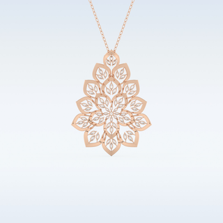 0.506 TCW Round Cut Floral Moissanite Solitaire Necklace in 14K/18K Gold