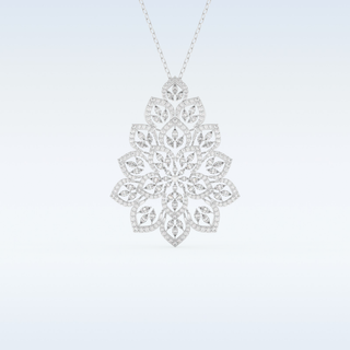 0.506 TCW Round Cut Floral Moissanite Solitaire Necklace in 14K/18K Gold