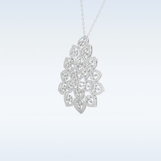 0.506 TCW Round Cut Floral Moissanite Solitaire Necklace in 14K/18K Gold