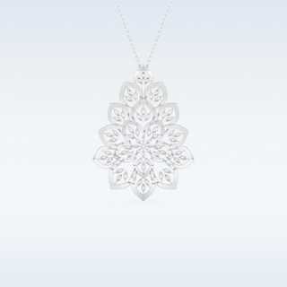0.506 TCW Round Cut Floral Moissanite Solitaire Necklace in 14K/18K Gold