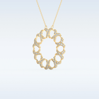 0.302 TCW Round Cut Spiral Circle Moissanite Solitaire Necklace in 14K/18K Gold