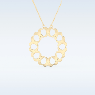 0.302 TCW Round Cut Spiral Circle Moissanite Solitaire Necklace in 14K/18K Gold