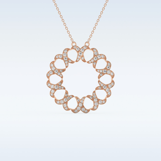 0.302 TCW Round Cut Spiral Circle Moissanite Solitaire Necklace in 14K/18K Gold