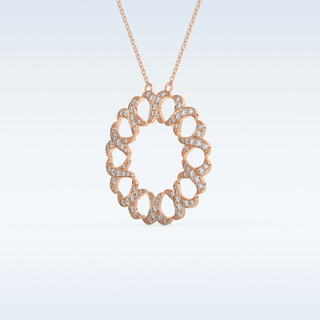 0.302 TCW Round Cut Spiral Circle Moissanite Solitaire Necklace in 14K/18K Gold