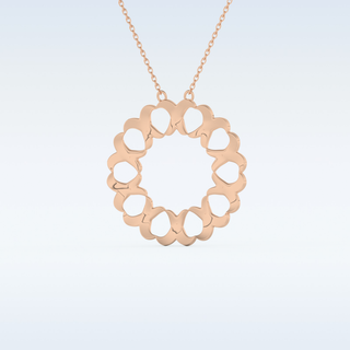 0.302 TCW Round Cut Spiral Circle Moissanite Solitaire Necklace in 14K/18K Gold