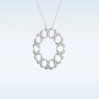 0.302 TCW Round Cut Spiral Circle Moissanite Solitaire Necklace in 14K/18K Gold