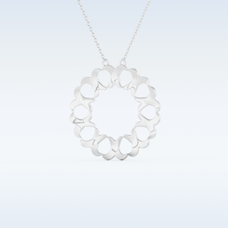 0.302 TCW Round Cut Spiral Circle Moissanite Solitaire Necklace in 14K/18K Gold