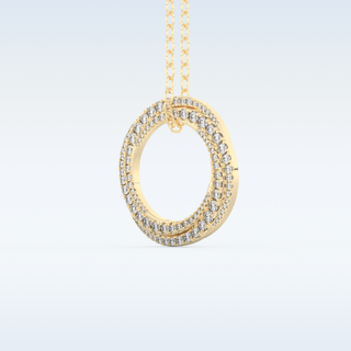 1.288 TCW Round Cut Spiral Circle Moissanite Solitaire Necklace in 14K/18K Gold