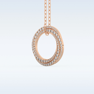 1.288 TCW Round Cut Spiral Circle Moissanite Solitaire Necklace in 14K/18K Gold