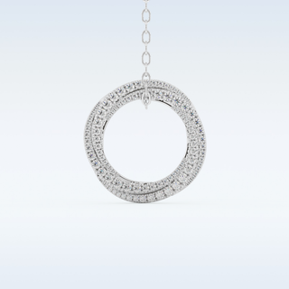1.288 TCW Round Cut Spiral Circle Moissanite Solitaire Necklace in 14K/18K Gold