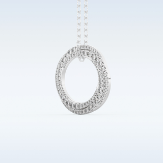 1.288 TCW Round Cut Spiral Circle Moissanite Solitaire Necklace in 14K/18K Gold