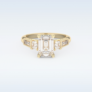 Elegant 1.83 CT Cluster Engagement Ring Featuring Emerald Moissanite