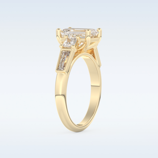 Elegant 1.83 CT Cluster Engagement Ring Featuring Emerald Moissanite