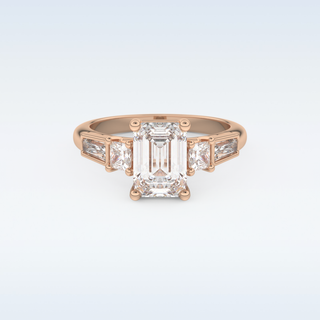 Elegant 1.83 CT Cluster Engagement Ring Featuring Emerald Moissanite