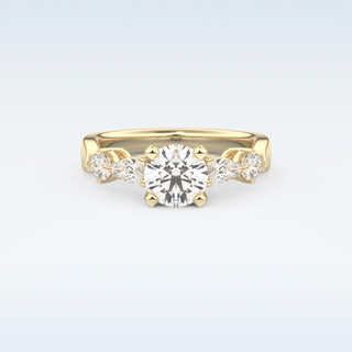 Beautiful 1.03 CT Cluster Engagement Ring Featuring Round Moissanite