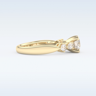 Beautiful 1.03 CT Cluster Engagement Ring Featuring Round Moissanite