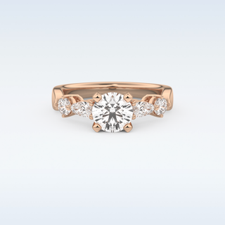 Beautiful 1.03 CT Cluster Engagement Ring Featuring Round Moissanite
