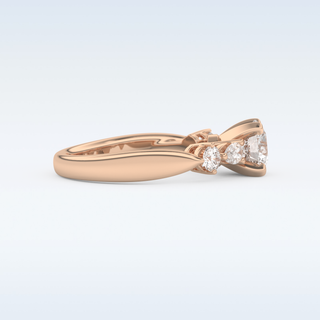 Beautiful 1.03 CT Cluster Engagement Ring Featuring Round Moissanite