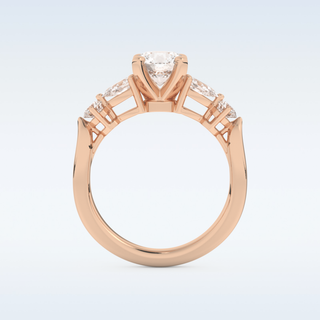 Beautiful 1.03 CT Cluster Engagement Ring Featuring Round Moissanite
