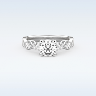 Beautiful 1.03 CT Cluster Engagement Ring Featuring Round Moissanite