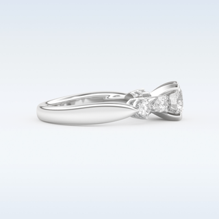 Beautiful 1.03 CT Cluster Engagement Ring Featuring Round Moissanite
