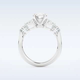 Beautiful 1.03 CT Cluster Engagement Ring Featuring Round Moissanite