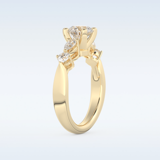 Beautiful 1.03 CT Cluster Engagement Ring Featuring Round Moissanite