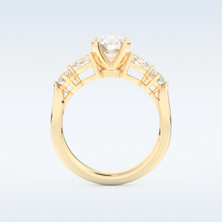 Beautiful 1.03 CT Cluster Engagement Ring Featuring Round Moissanite