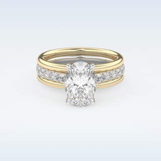 2.07 CT Channel Pave Engagement Ring Featuring Oval Moissanite