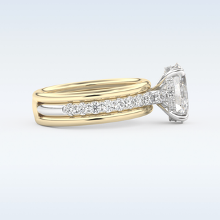 2.07 CT Channel Pave Engagement Ring Featuring Oval Moissanite