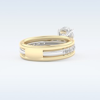 2.07 CT Channel Pave Engagement Ring Featuring Oval Moissanite