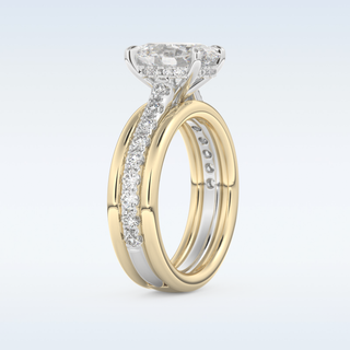 2.07 CT Channel Pave Engagement Ring Featuring Oval Moissanite