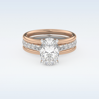 2.07 CT Channel Pave Engagement Ring Featuring Oval Moissanite