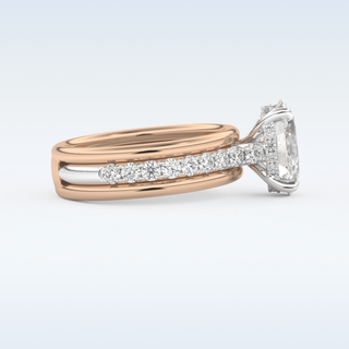2.07 CT Channel Pave Engagement Ring Featuring Oval Moissanite