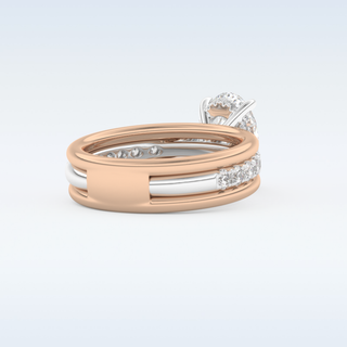 2.07 CT Channel Pave Engagement Ring Featuring Oval Moissanite