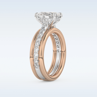 2.07 CT Channel Pave Engagement Ring Featuring Oval Moissanite