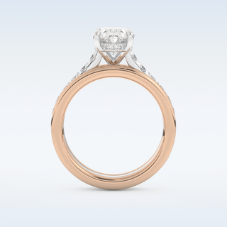 2.07 CT Channel Pave Engagement Ring Featuring Oval Moissanite