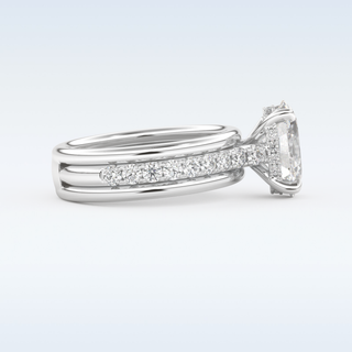 2.07 CT Channel Pave Engagement Ring Featuring Oval Moissanite