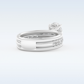 2.07 CT Channel Pave Engagement Ring Featuring Oval Moissanite