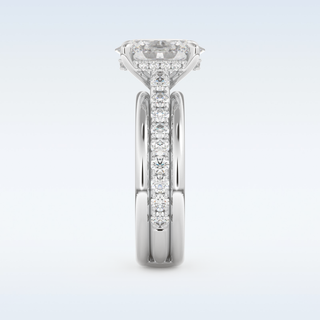 2.07 CT Channel Pave Engagement Ring Featuring Oval Moissanite