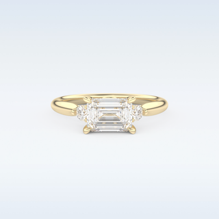Elegant 1.31 CT Three Stone Engagement Ring Featuring Emerald Moissanite