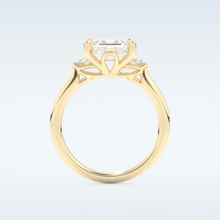 Elegant 1.31 CT Three Stone Engagement Ring Featuring Emerald Moissanite