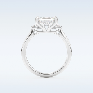 Elegant 1.31 CT Three Stone Engagement Ring Featuring Emerald Moissanite